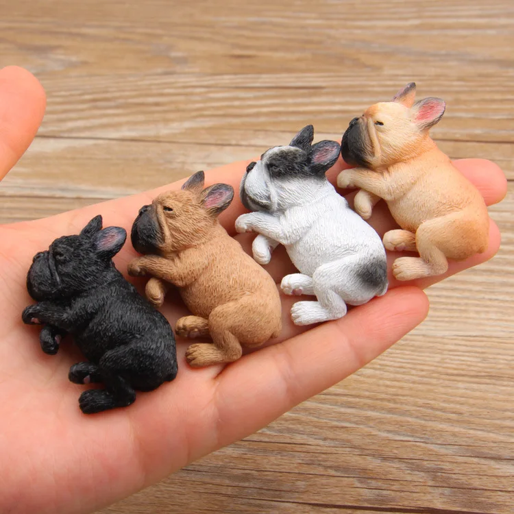 

Sleeping Bulldog Figurines Dogs Fairy Garden Miniatures Terrariums Gnome Resin Crafts Doll Decoration For Dollhouse Home Decor