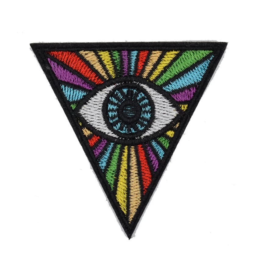 

1PCS EYE Triangl Embroidered Iron On Patches For Clothing Badge Fabric Transfers Applique DIY Stickers Jeans Bags Decorat