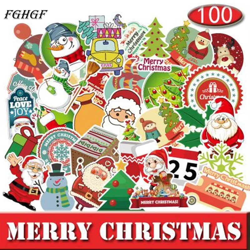 FGHGF 100 строительный Санта-Клаус рождественские граффити наклейки s украшения