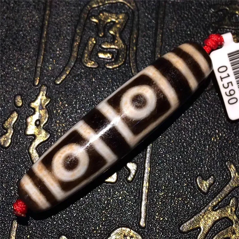 

180912-3 4 Eyes 11mm*47mmTibetan Dzi Beads Stone Powerful Amulet for Necklace bracelet pendant High Quality free shipping