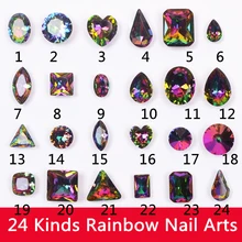 Гарантия качества 100 шт радужные кристаллы камней 3D ногтей банты искусство аксессуары для ногтей с искусственными камнями ювелирные украшения для ногтей
