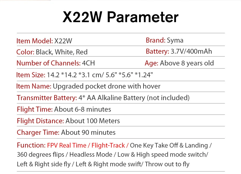 SYMA официальный X22W Радиоуправляемый вертолет Дрон Квадрокоптер камера FPV Wifi в режиме реального времени Трансмиссия Безголовый режим Hover функциональные дроны