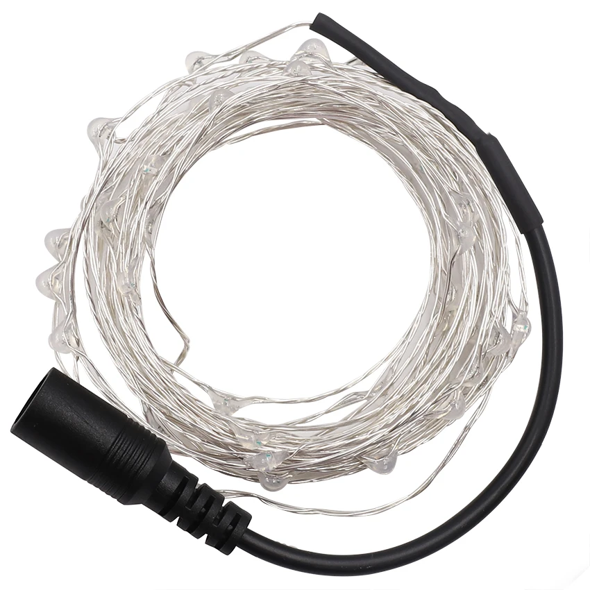 DC 12V 5m 10m 20m 30m 50m светодиодный шнур из серебристой медной проволоки 100/200/300/500