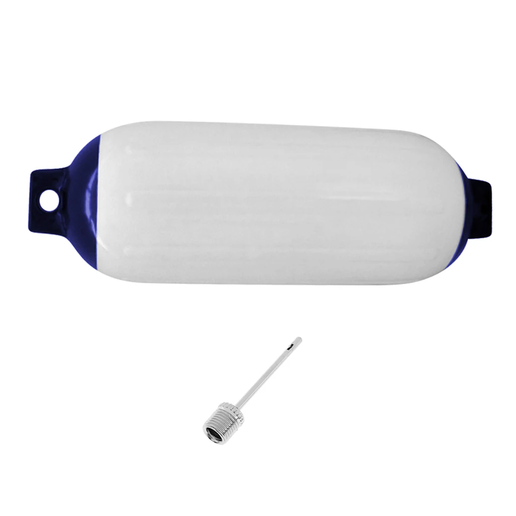 PVC Inflatable Boat Marine Boat Fender Premium PVC Bumper Dock Shield Protection Blue White 11 x 40cm