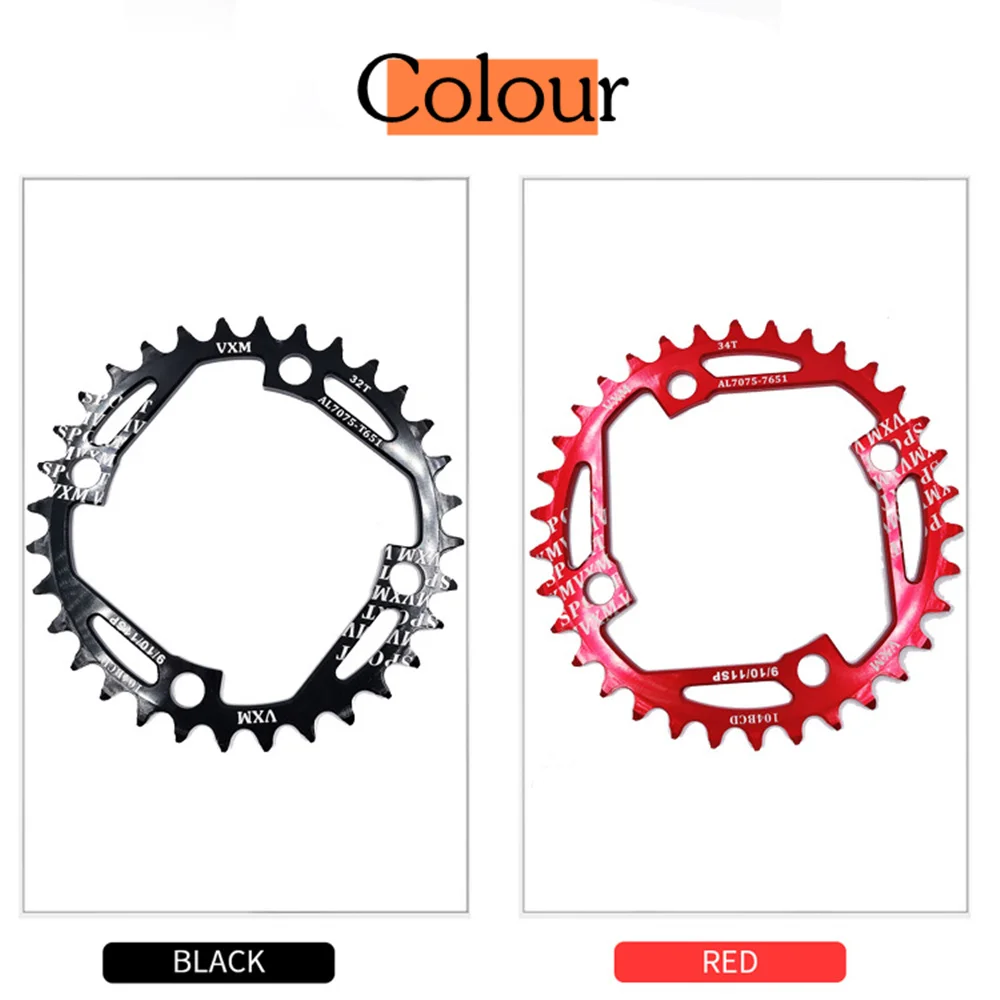 VXM Round Narrow Wide Chainring MTB bike Newest design Hollow ultralight 104BCD 32T 34T Chainwheel 7075-T6 Circle Crankset Plate