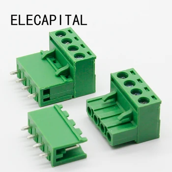 

Free shipping 10 sets ht5.08 4pin Terminal plug type 300V 10A 5.08mm pitch connector pcb screw terminal block