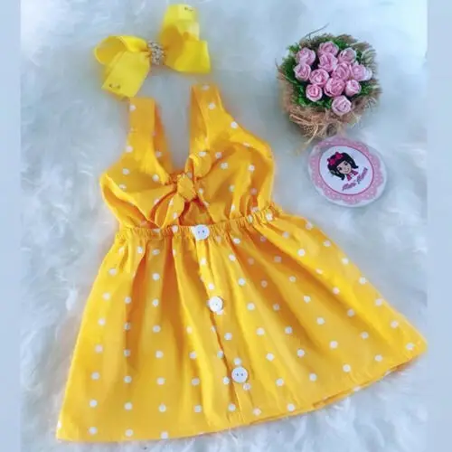 

2019 Newborn Infant Kid Baby Girl Sleeveless V Neck Dress Princess Party Dresses Sundress