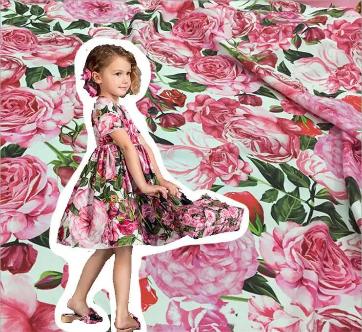 Fiori di tessuto stampato, tessuto di cotone di lino per le donne i bambini dei  vestiti, rosa fiori di tessuto di lino, madre bambini tessuto del vestito|linen  fabric|printed fabriccotton fabric - AliExpress