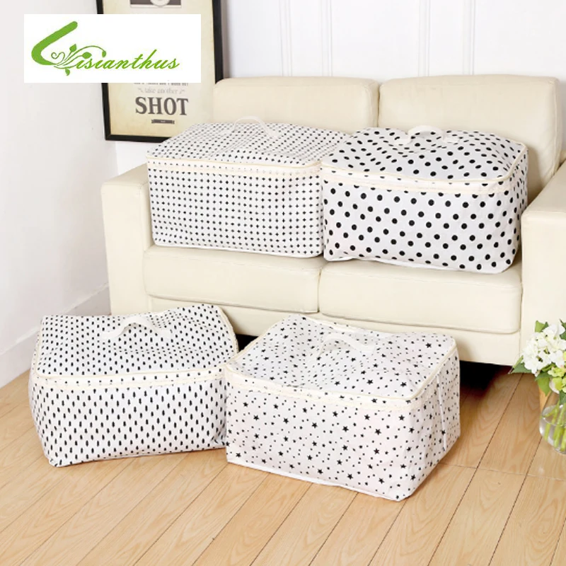 

Clothes Storage Box Clothing Organizer Cotton Linen Cloth Waterproof Storage Boxes Quilt Duvet Storage Bin Quilt Storage Box