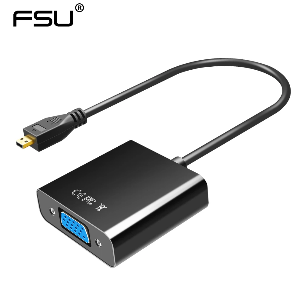 1080p Micro Hdmi To Vga Video Converter Adapter Cable For Pc Monitor Projector Adaptive Application Cable Shifteradapter Pc Aliexpress