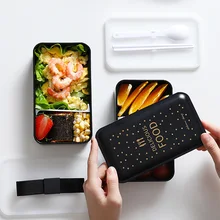 MICCK 1200 мл Microwavable Ланч-бокс двухслойная Bento коробка с Посуда Герметичный пищевой контейнер ланчбокс для школы офиса