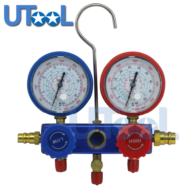  Refrigeration Air Conditioning Manifold Gauge Maintenence Tools R134A Car Set With Carrying Case