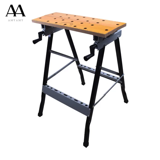 AMYAMY Folding Work Bench Steel Table Garage Portable Tool fold Workbench for woodworking (200