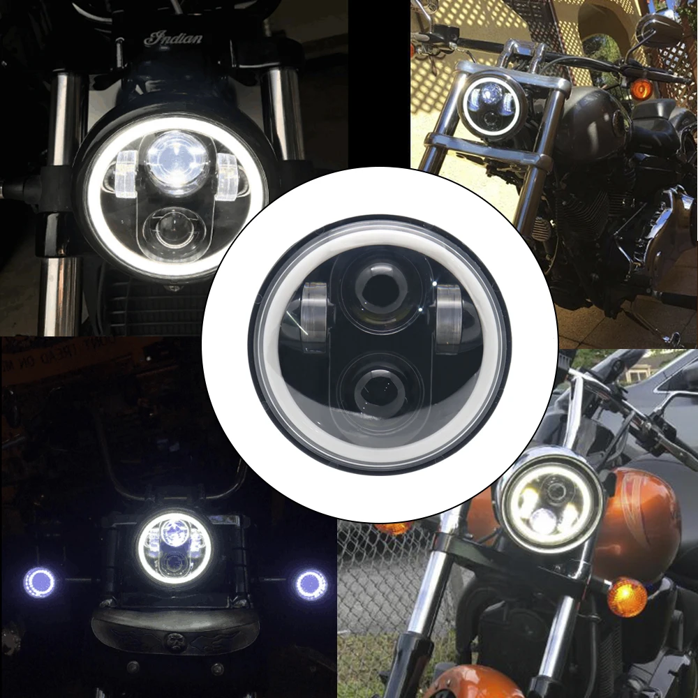 1X5-3/" 5,75" круглый светодиодный прожектор для Harley Davidson moto rcycles Iron 883 XL883N для Sportster 1200 на заказ XL