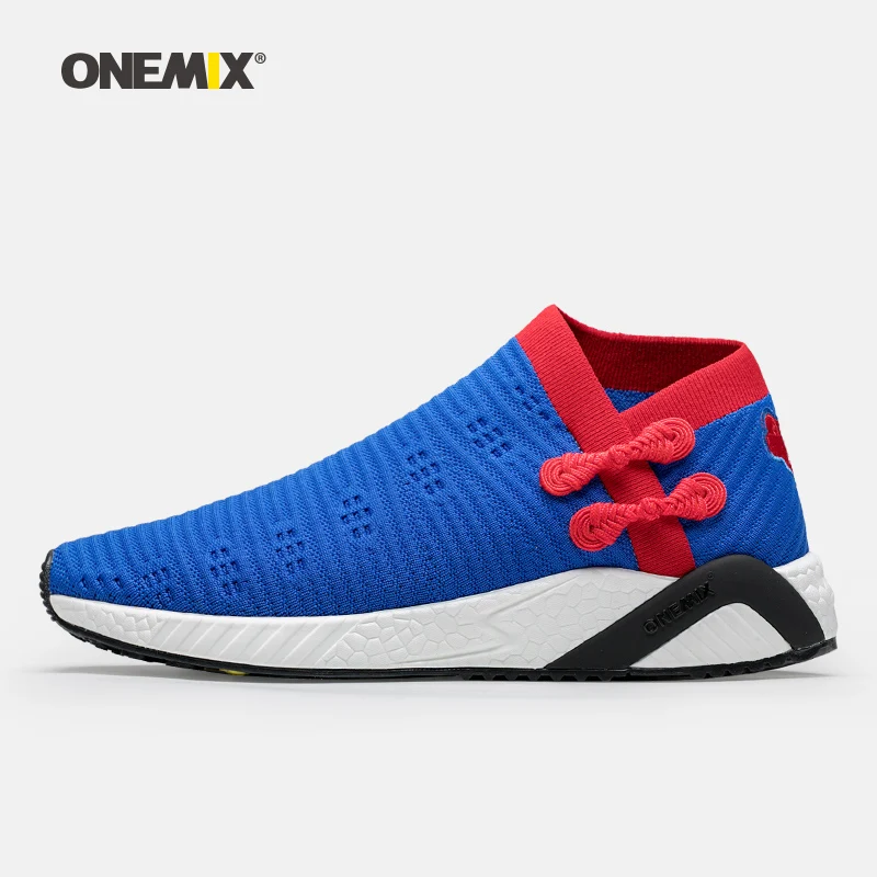 ONEMIX/Мужская обувь; спортивные женские кроссовки; прогулочная обувь с дышащей сеткой; кроссовки; светильник без шнуровки; Tenis zapatillas hombre Mujer - Цвет: 53-BLHong