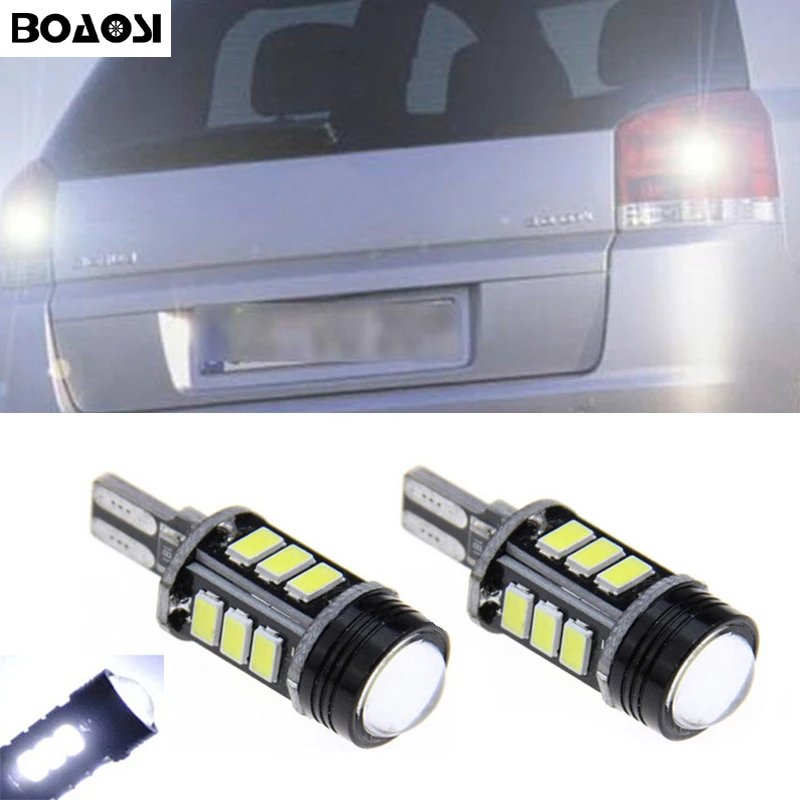 

BOAOSI 2x New Upgrade Backup Reverse Light Lamp T15 W16W LED 5630 Chip LED Bulb For Opel Combo Box Meriva B Mokka Zafira Tourer