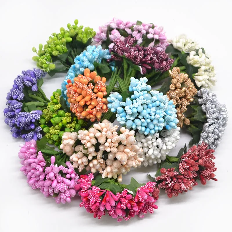 

36Pcs/Lot Pearl Berry Artificial Stamen Flower For Wedding Home Decor Artificial Pistil DIY Wreath Candy Gift Box Decoration