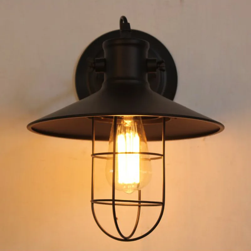 

Edison Bulb Vintage Wall Light Ajustable Rustic BirdCage Wall Lamp