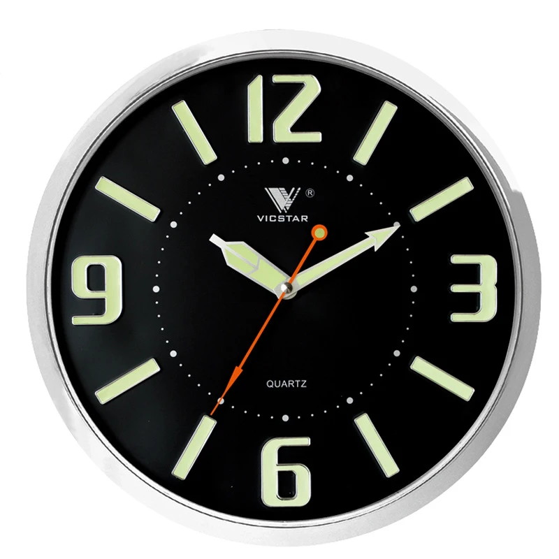 

Glow in Dark 13 inch Modern Wall Clocks Silent Non Ticking Living Room Wall Watch Large Numerals timer