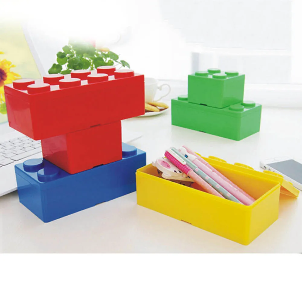 Кирпич для хранения DIY штабелируемые коробки для хранения строительный блок контейнер для хранения Прямоугольник квадратный