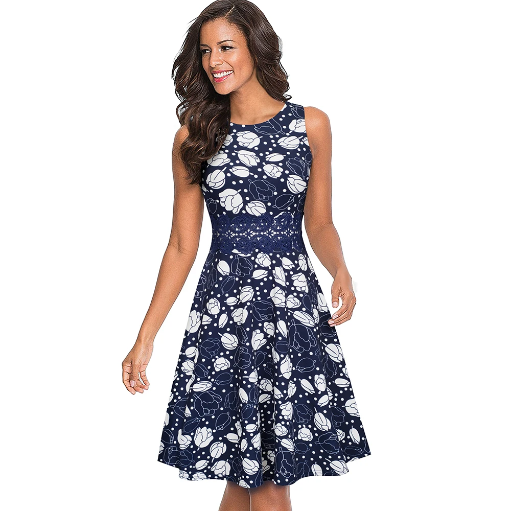 Nice-forever Vintage Elegant Embroidery Floral Lace Patchwork vestidos A-Line Pinup Business Women Party Flare Swing Dress A079 102 Nice-forever Vintage Elegant Embroidery Floral Lace Patchwork vestidos A-Line Pinup Business Women Party Flare Swing Dress A079 102