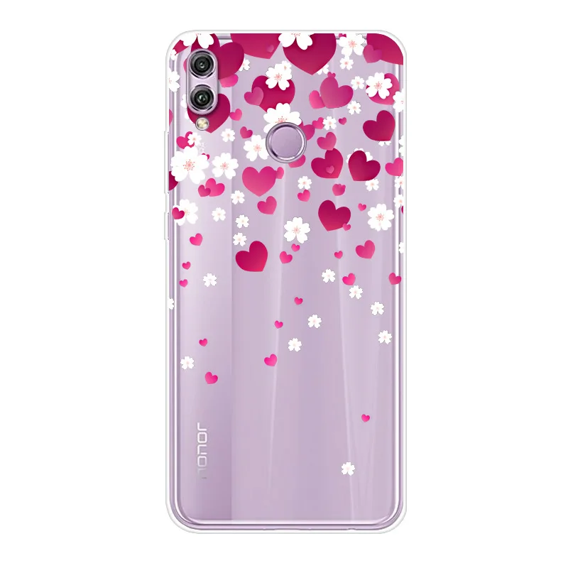 Мягкий силиконовый чехол из ТПУ для Huawei Honor 8X с хрустальным принтом задняя крышка