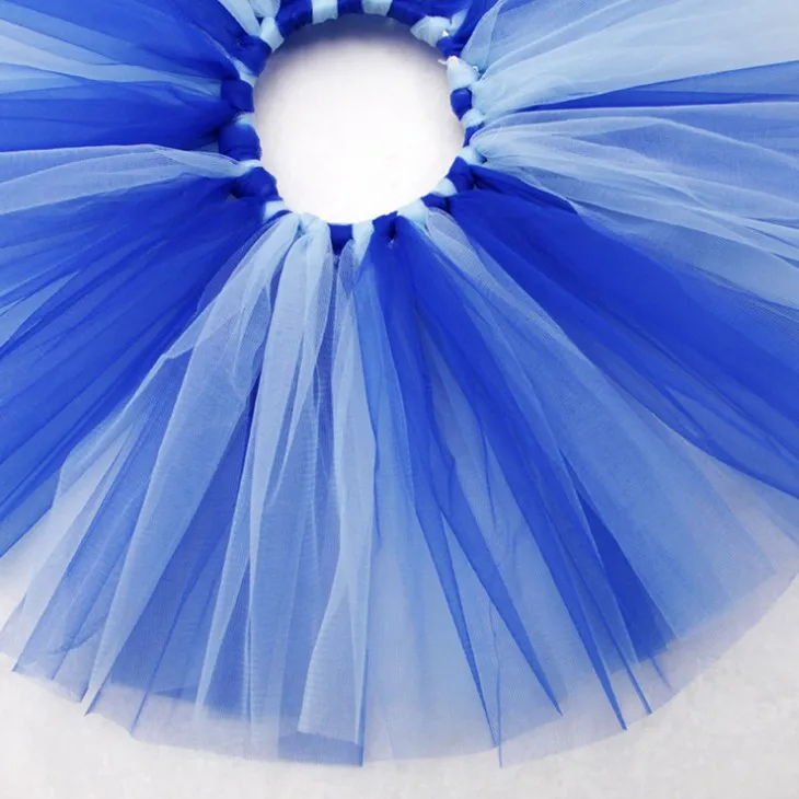 Пушистая белая синяя юбка-пачка ручной работы юбка для девочек танцевальная юбка одежда для маленьких девочек подарок на день рождения