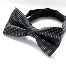 Джентльменская Мода Новинка Жених бабочка белый горошек галстук высокое качество регулируемый черный бабочка