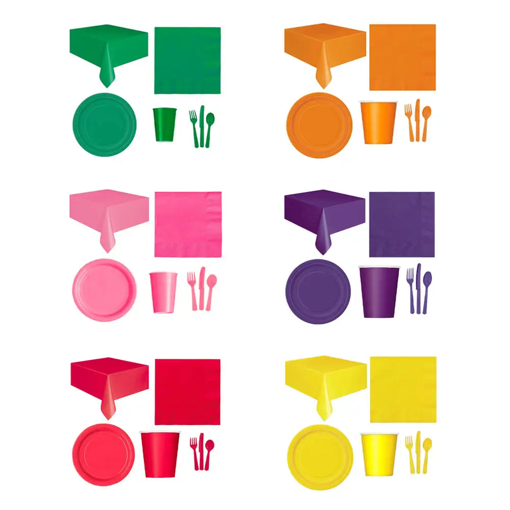 Theme Party Disposable Tableware Champagne Party Set Plate Tableware