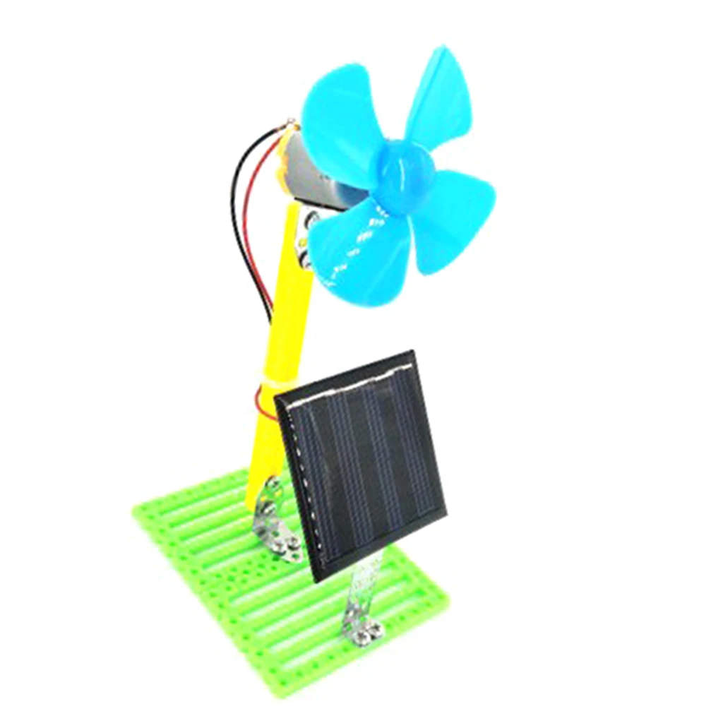 DIY Solar Powered Electric Fans Machine Physics Circuit Puzzle Science Toys