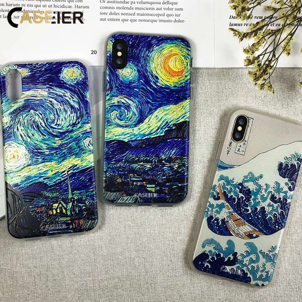 CASEIER Винтажный чехол для iPhone 7 X мягкий 6 S 8 Plus XS MAX XR Samsung S6 S7 S8 Funda|Чехлы-накладки| |