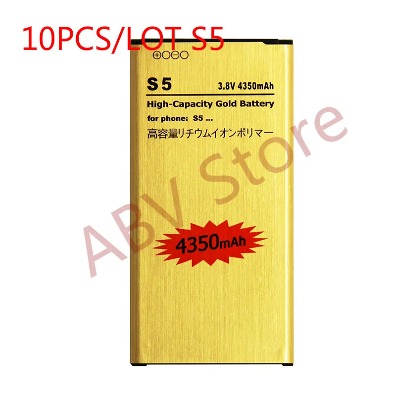 10 шт./лот высокое Ёмкость Золото Замена Батарея EB-BG900BBC EB-BG900BBE для Galaxy S5 i9600 G9008V G9009D