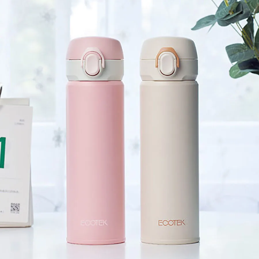 Pink Mug Thermos Coffee Travel Mug Vacuum Flask Water Bottle Thermo Mug