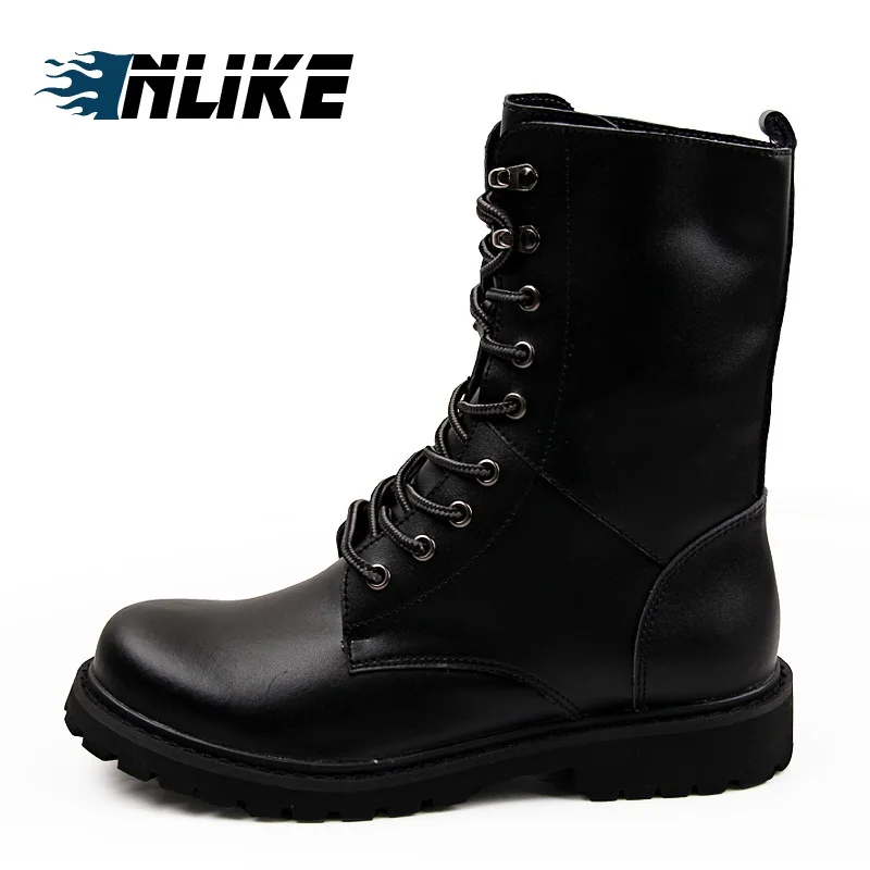 INLIKE/мужские мотоциклетные ботинки больших размеров; натуральные кожаные классные армейские мужские ботинки с заклепками; мужские кожаные ботинки в стиле панк, готика, байкера