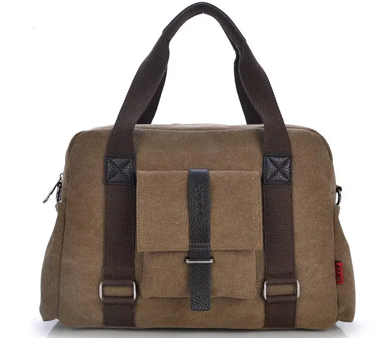 

new fashion men canvas simple handbag business women office tote bag portable messenger shoulder bag strap buckle cross-body bag