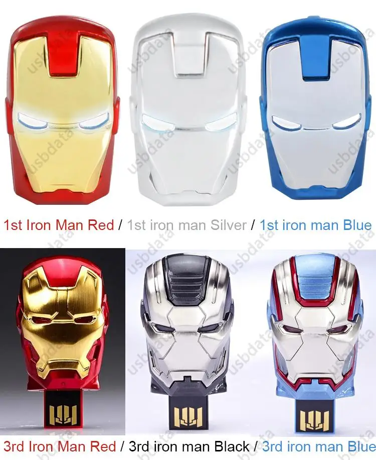 Cool Iron Man Usb Flash Drive 16GB 32GB 64GB 128GB Avengers Pendrive Cartoon Usb Memory Stick Pen Drive 512GB Disk On Key Gift