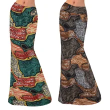 Женская облегающая длинная Юбка макси с геометрическим принтом и высокой талией, Женская Милая Юбка для танцев для девочек, Юбка-Юбка