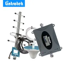 Lintratek gsm 900 mhz celular amplificador repetidor de reforço de sinal display lcd mini tamanho telefone celular gsm impulsionador conjunto yagi antena @