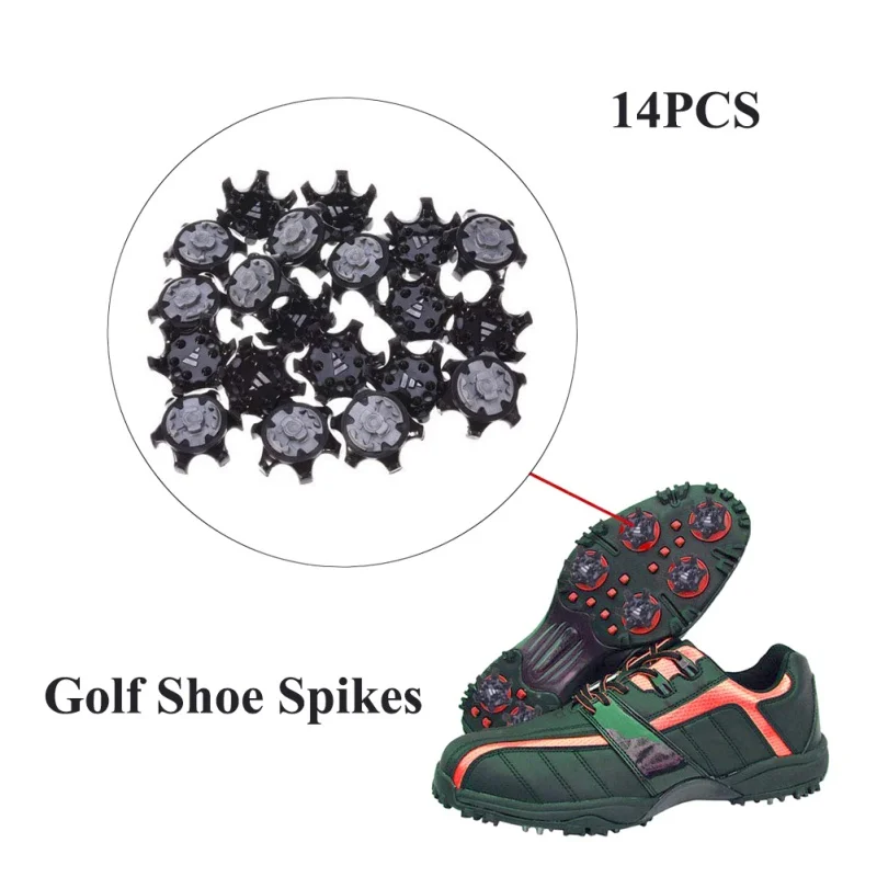 

14pcs/set TPR Golf Spikes Pins 1/4 Turn Fast Twist Spikes Set Golf Multi Functional Spikes Pins