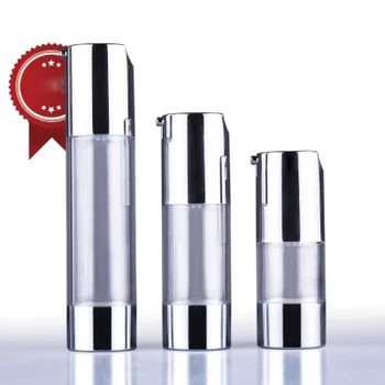 

50ml empty silver airless dispenser plastic pump bottles with UV for cosmetics and skin care ,eye cream airless travel bottles