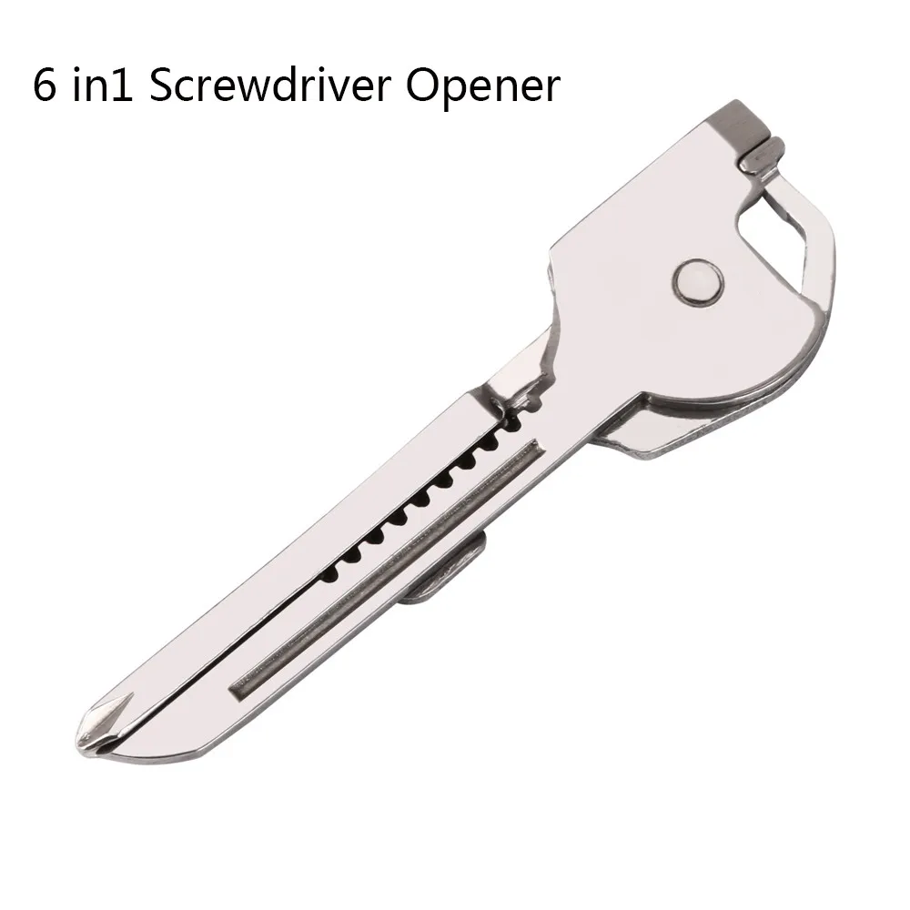 6 in1 Utili-Key Keychain Keyring Multi Tool Stainless steel EDC Screwdriver Opener Car styling Auto Accessories #30 | Автомобили и