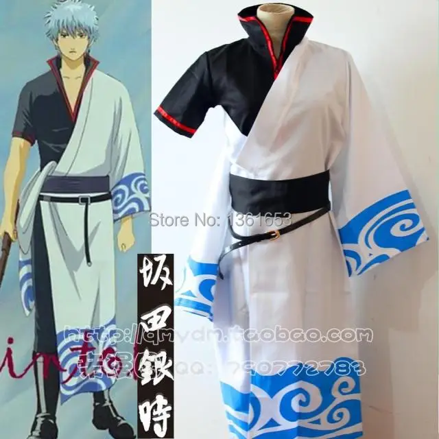 Hot sell Japanese anime Gintama sakata gintoki figure cosplay costume