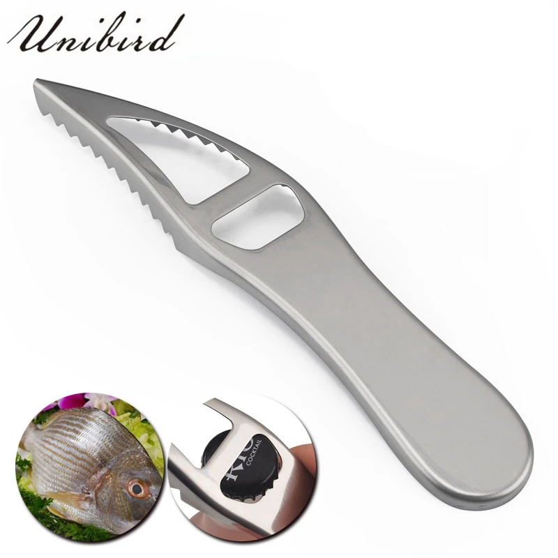 Unibird Stainless Steel Fish Skin Scale Scraper Beer Opener Quickly
