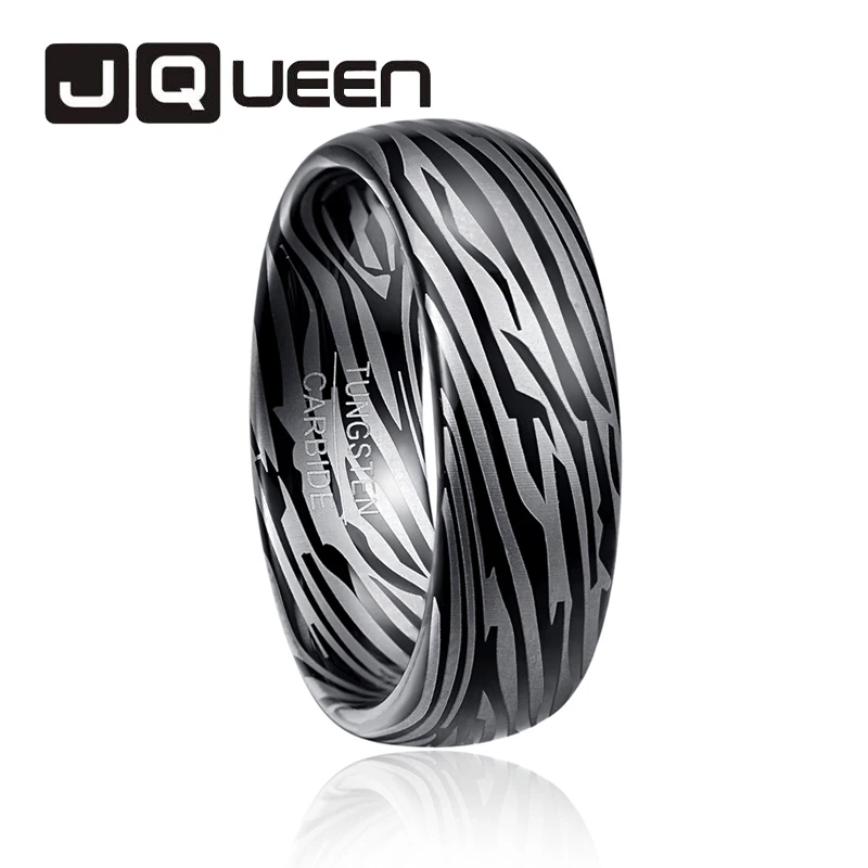 2019 Fashion wedding engaged men rings Dome Damascus Tungsten Ring free shipping photo
