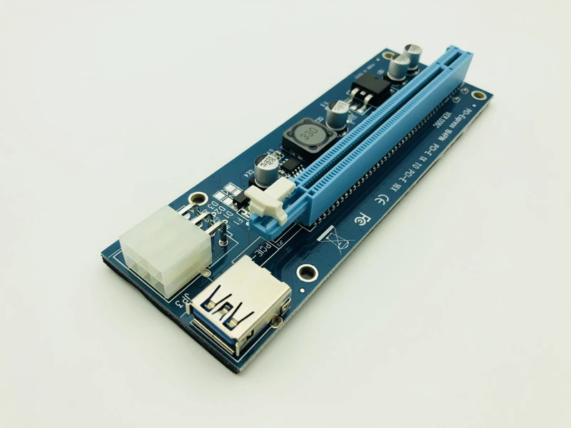 Супер стабильный VER006C PCIE Riser PCI E Express 1x to 16x адаптер для видеокарты SATA 6pin IDE источник