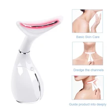 LED Photon Neck Skin Vibration Massager Wrinkle Removal Photon Therapy Massage Device Neck Lifting Anti Wrinkle Beauty beauty salon home care ionic eye anti wrinkle heating eye massager led photon therapy beauty devices free shipping