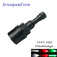 UniqueFire 1605 T67 xre-светодиоды фонарик(красный/белый/зеленый свет) 3 режима 300 Люмен фонарик масштабируемый фонарь алюминиевый фонарь