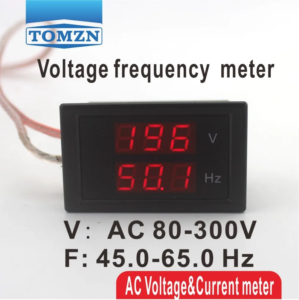 LED dual display Voltage frequency meter voltmeter range AC 80 300V 45.0 65.0 Hz Panel Monitor