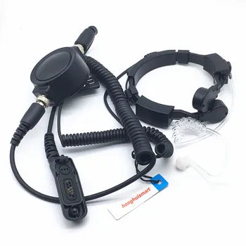 

High sensitive Throat Control Air Tube Shoulder Round Big PTT headphone for Motorola P8268 XPR6100/6550/6580 DP4400 DP4408 etc