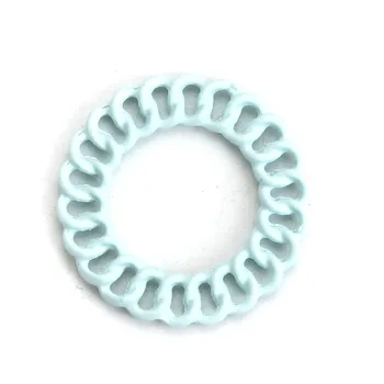 

Doreen Box Zinc Based Alloy Connectors Round White/Light Blue Hollow Out DIY Fashion Jewelry Gifts 20mm( 6/8") Dia, 10 PCs